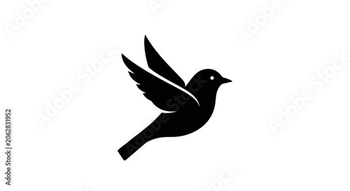 Black silhouette of a flying bird.