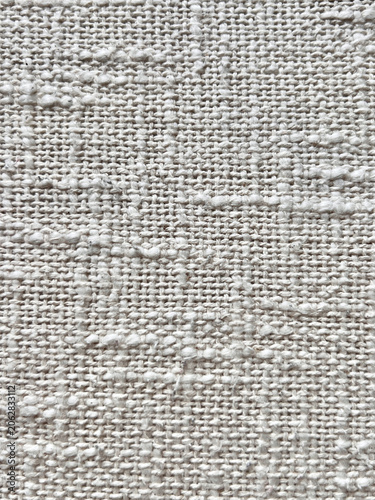 Fotografie Coarse woven linen fabric texture raw homespun textile