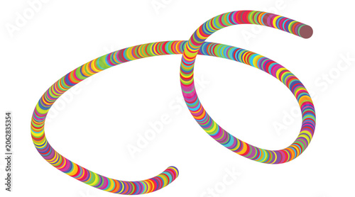 Dynamic Rainbow Ribbon Coil Illustration
