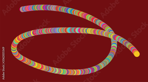 Dynamic Twisting Colorful Strand Illustration