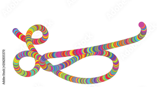 Dynamic Rainbow Ribbon Coil Illustration