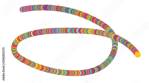 Dynamic Rainbow Ribbon Coil Illustration