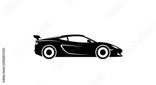 Black sports car side view.