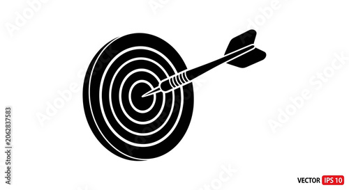 Schilderij op canvas Bullseye Target with Arrow in Center.