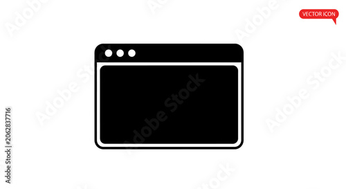 Simple black browser window icon.