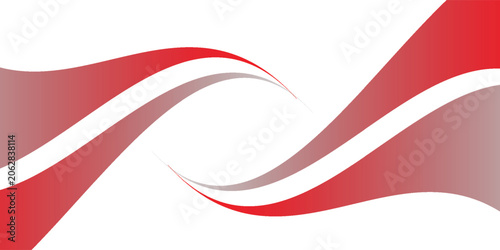 Vector red line background curve element with white space for text and message design, overlapping layers, vector. eps10