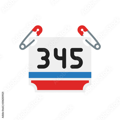 A vector illustration of a marathon race bib number