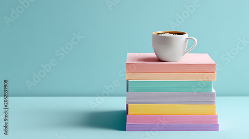 stack of pastel coloured paper