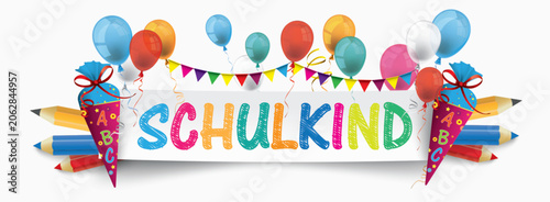 Schulanfang Design mit dem Schriftzug Schulkind