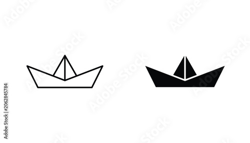 Schilderij op canvas Paper boat icon