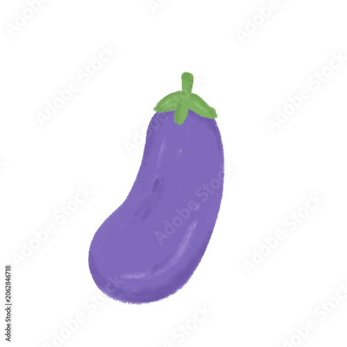 Eggplant aubergine pencil drawing illustration
