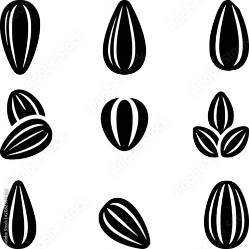 Sunflower Seeds Icon Set