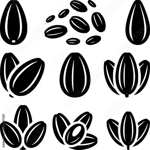 Sunflower Seeds Icon Set