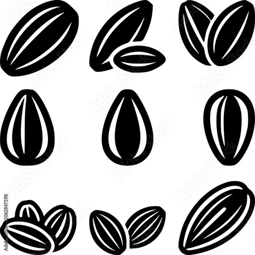 Sunflower Seeds Icon Set