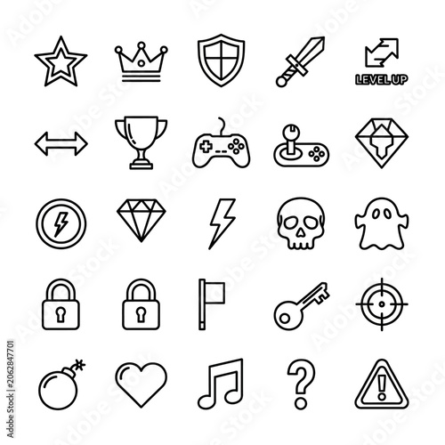 Collection of gaming and web icons.