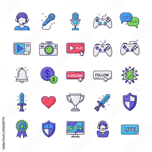 Collection of social media icons.