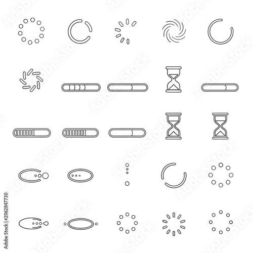 Collection of various abstract shapes icons.