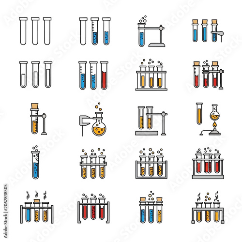 Laboratory equipment test tubes science.