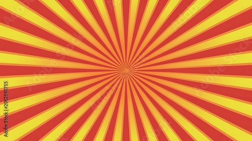 Abstract red and yellow sunburst radial background pattern
