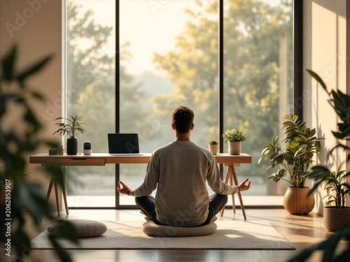 Young Professional Practicing Mindfulness in Technology Driven World