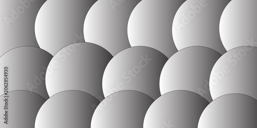 Black and white overlapping circular pattern circles