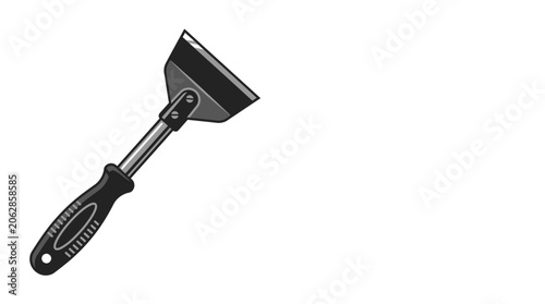 Cleaning tool with handle scraper isolated object graphic design