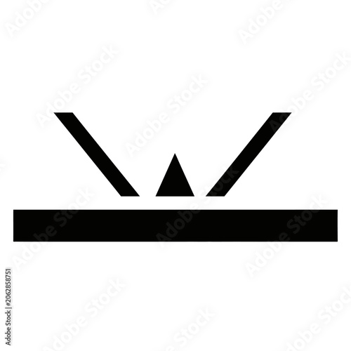Black geometric shapes on white.
