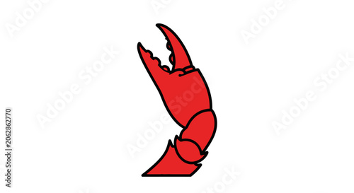 Fotografi Red Lobster Claw Isolated Closeup View.