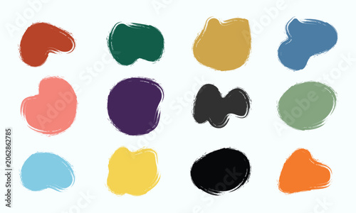 Vibrant Liquid Marble Brush Stroke Elements Collection For Modern Graphic Design