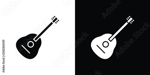 Canvas Print Guitar icon symbols clipart flat designs