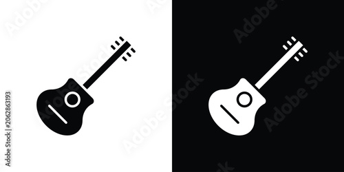 Sticker Guitar icon symbols clipart flat designs