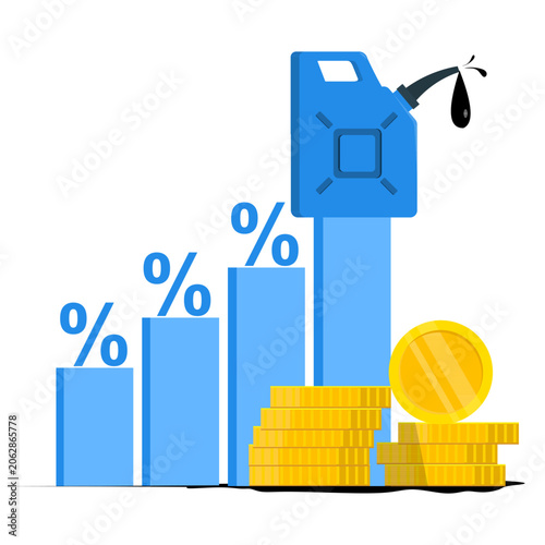 Fuel Inflation and High Oil Cost Illustration Concept