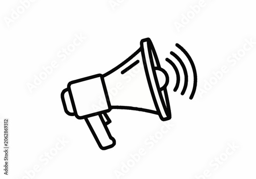 Megaphone line icon for announcement and communication.