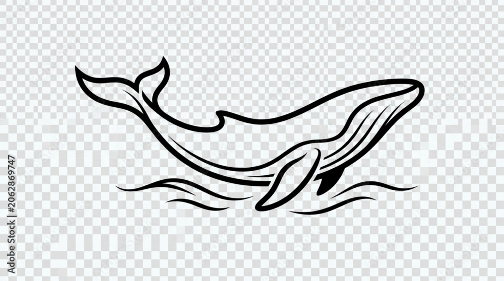 Naklejka premium vector illustration of a whale