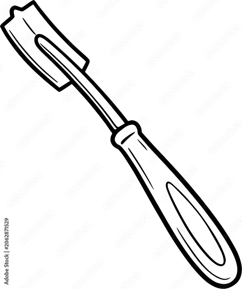 Fototapeta premium Bread lame scoring tool hand drawn black and white line art illustration