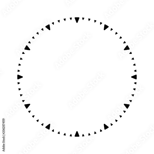 Mechanical clock face, bezel. Watch dial with minute and hour marks. Timer or stopwatch element. Blank measuring circle scale with divisions. Vector illustration