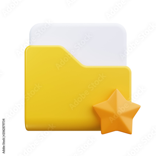 3D Folder Favorite Star File Icon