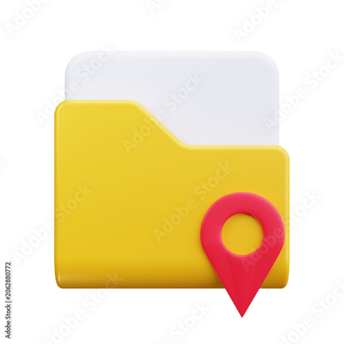 3D Folder Location Map File Icon