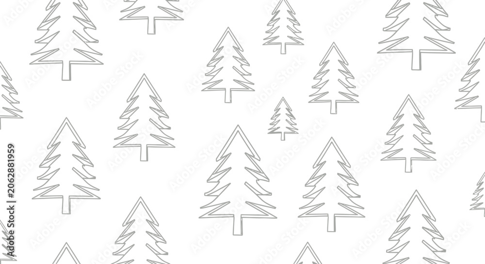 Fototapeta premium Many pine trees in a pattern.