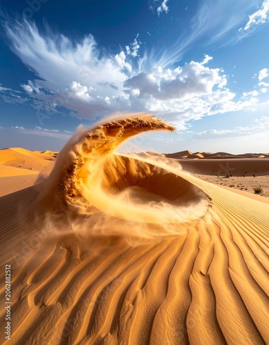 Dynamic desert sand dune wind sculpture