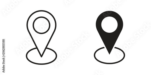 Bild auf Leinwand Map marker icon for mobile application, button and website design
