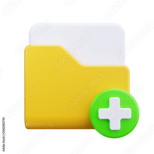 3D Folder Add New File Icon