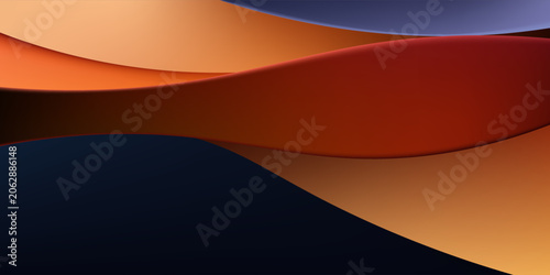 Abstract Background with Orange and Purple Paper Waves