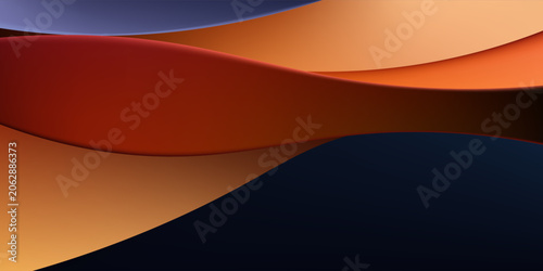Abstract Background with Orange and Purple Paper Waves