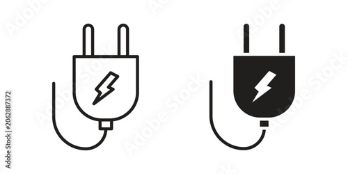 Fotografie Plug icon for mobile application, button and website design.