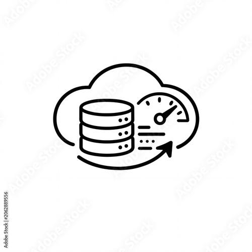 Cloud Network Line Icon Vector