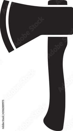 Foto Axe head silhouette for woodcraft and survival tool design.