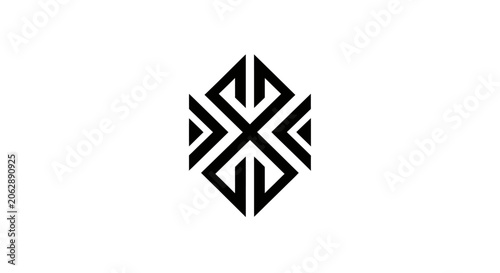 Black geometric shape design element.