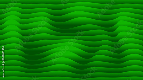 Abstract Green Wave Background with Flowing Nature Inspired Lines and Texture