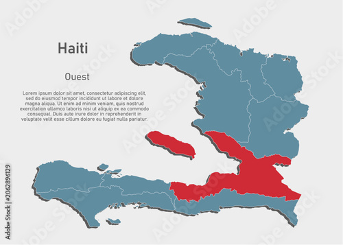 Vector map of Haiti - Ouest Department